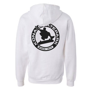 Kona Classic Badge Zip Hoodie - White